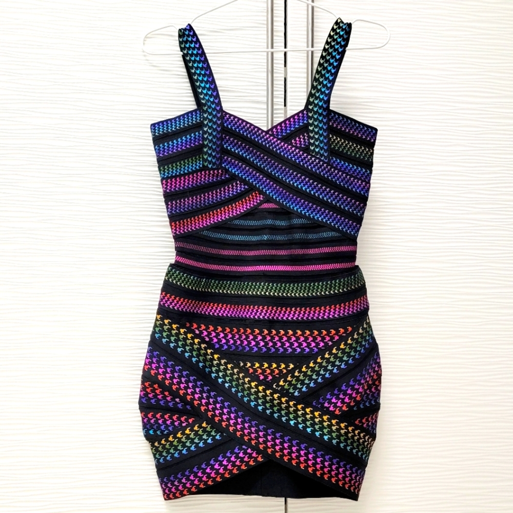 Rainbow bandage dress